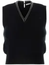 Alexander Wang V-neck Knit Cropped Vest In Black