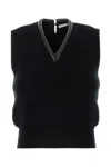 Alexander Wang Women Black Stretch Wool Blend Vest In Black