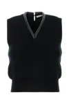 Alexander Wang V-neck Knit Cropped Vest In Black