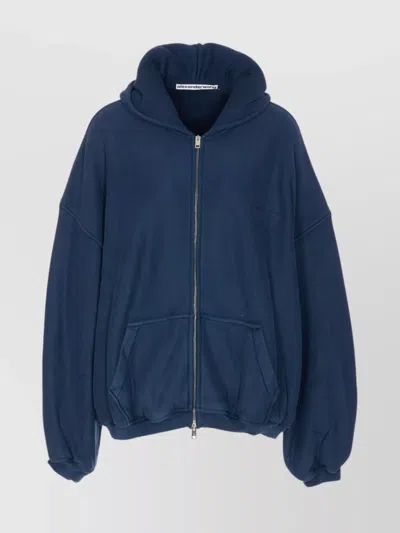 Alexander Wang Knitwear Hooded Long Sleeves In Blue