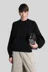 Alexander Wang Black Stretch Polyester Blend Sweater In Black