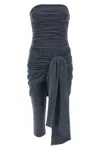 Alexander Wang Vintage Effect Stretch Jumpsuit With Knot Detail In Blue