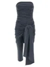 Alexander Wang Vintage Effect Stretch Jumpsuit With Knot Detail In Gray