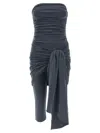 Alexander Wang Vintage Effect Stretch Jumpsuit With Knot Detail In Gray