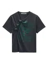 Alexander Wang Knotted Graphic T-shirt In Blue