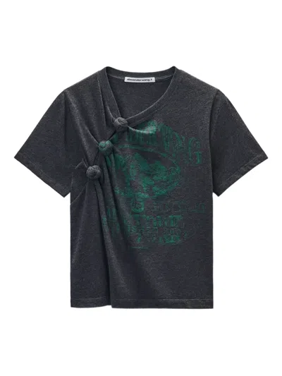 Alexander Wang Knotted Graphic T-shirt In Black