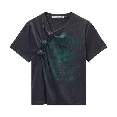 Pre-owned Alexander Wang Knotted Graphic T-shirt 'black' | Women's Size M