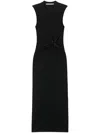 Alexander Wang Knotted Midi Dress In Black