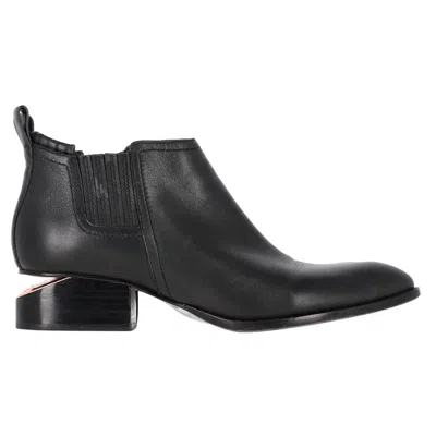 Alexander Wang Kori Cut-out Ankle Boots In Black Calfskin Leather
