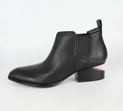 Pre-owned Alexander Wang Kori Cut Out Heel Ankle Bootie Shoe, Eur 39.5, Black Leather