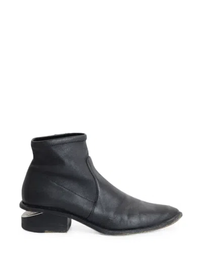 Pre-owned Alexander Wang Kori Cut-out Ankle Boots In Black
