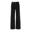 Alexander Wang Lace Detail Wide Leg Denim Jeans In Black