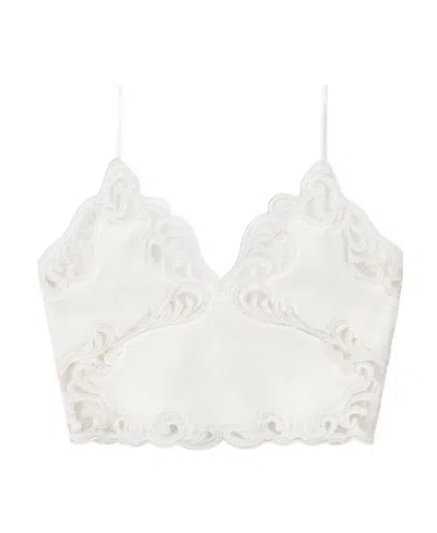 Alexander Wang Lace Halter Vest In White