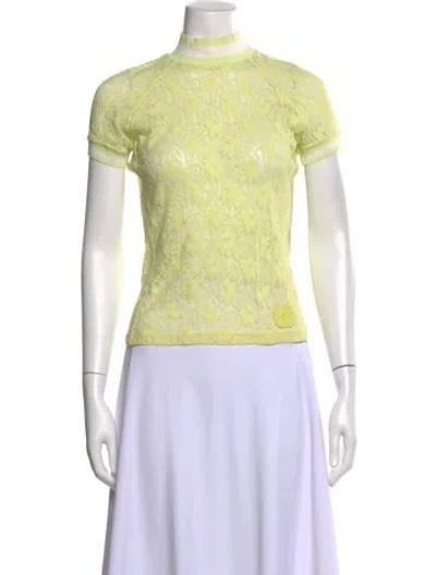 Pre-owned Alexander Wang Lace Lace Pattern Top In Yellow