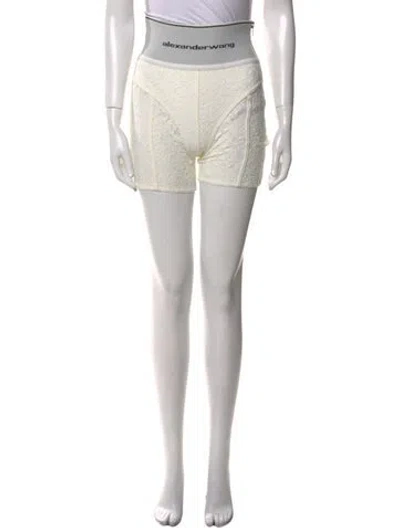 Pre-owned Alexander Wang Lace Mini Shorts In White