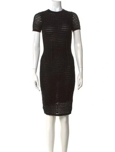 Pre-owned Alexander Wang Lace Pattern Knee-length Dress In Black