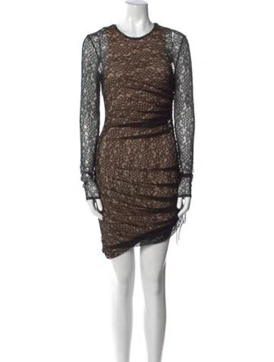 Pre-owned Alexander Wang Lace Pattern Mini Dress In Black