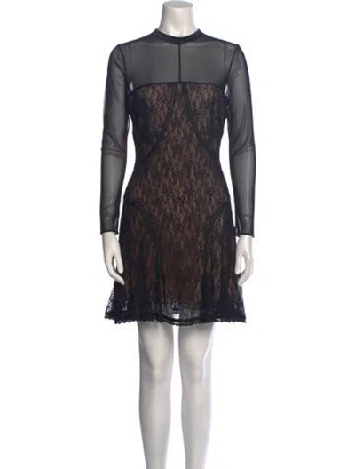 Pre-owned Alexander Wang Lace Pattern Mini Dress In Black