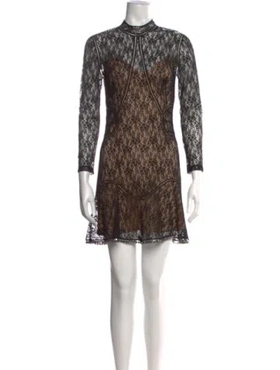 Pre-owned Alexander Wang Lace Pattern Mini Dress In Black