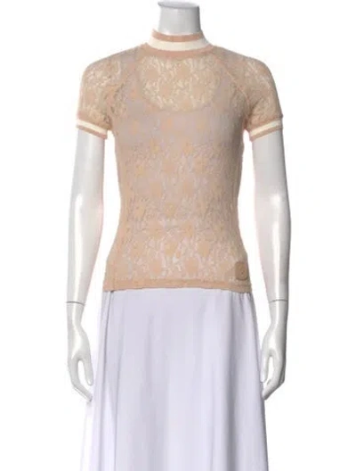 Pre-owned Alexander Wang Lace Pattern Mock Neck Top In Multi