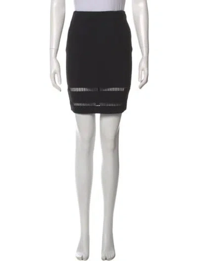Pre-owned Alexander Wang Lace Trim Embellishment Mini Skirt In Black