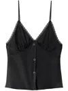 Alexander Wang Lace Trim Tank Top In Schwarz
