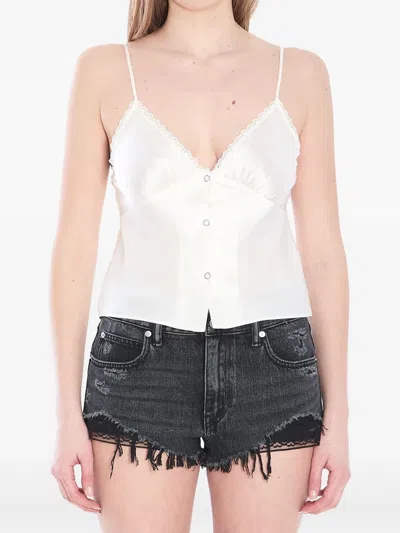 ALEXANDER WANG LACE-TRIM TANK TOP