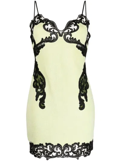 Alexander Wang Lace Embroidered Cotton Mini Dress In Ivory
