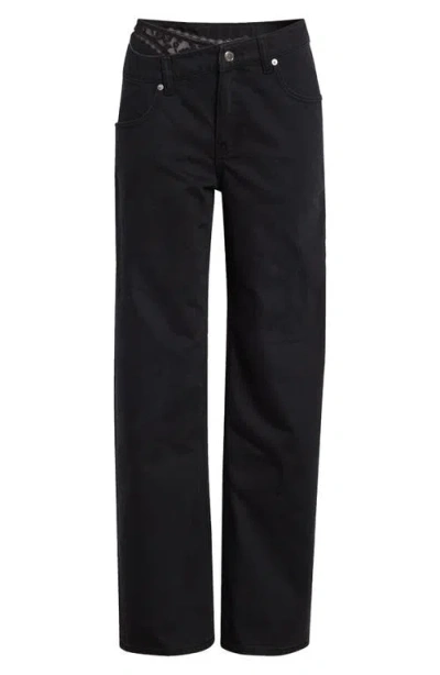 Alexander Wang Embellished High-rise Wide-leg Jeans In Washed Black