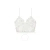 Alexander Wang Ladies White Lace Embroidered Cropped Cami Top In White