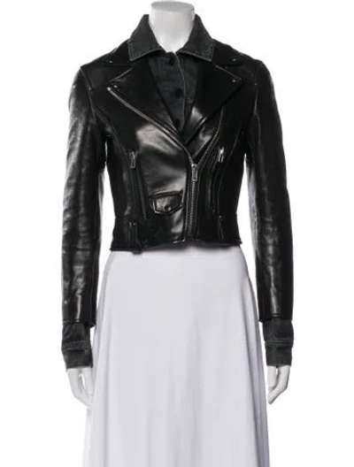Pre-owned Alexander Wang Lamb Leather Biker Jacket In Black