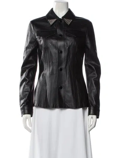 Pre-owned Alexander Wang Lamb Leather Jacket In Black