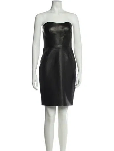 Pre-owned Alexander Wang Lamb Leather Mini Dress In Black
