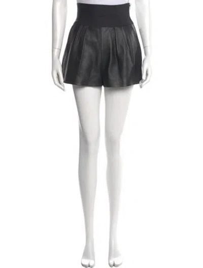 Pre-owned Alexander Wang Lamb Leather Mini Shorts In Black