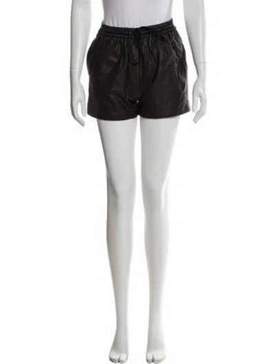 Pre-owned Alexander Wang Lamb Leather Mini Shorts In Black