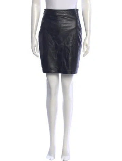 Pre-owned Alexander Wang Lamb Leather Mini Skirt In Blue