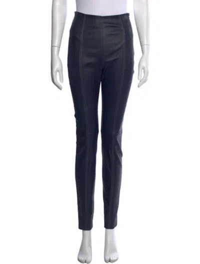 Pre-owned Alexander Wang Lamb Leather Skinny Leg Pants In Blue