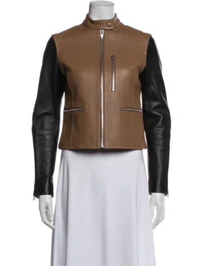 Pre-owned Alexander Wang Lambskin Biker Jacket In Blue