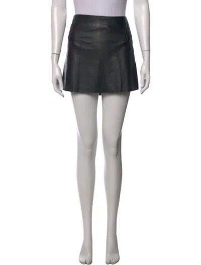 Pre-owned Alexander Wang Lambskin Mini Skirt In Black