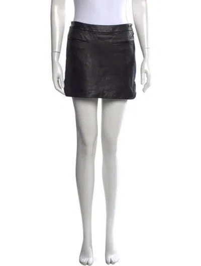 Pre-owned Alexander Wang Lambskin Mini Skirt In Black
