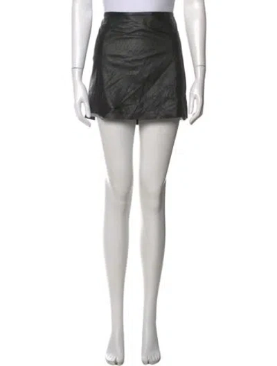 Pre-owned Alexander Wang Lambskin Mini Skirt In Black