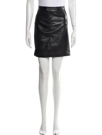 Pre-owned Alexander Wang Lambskin Mini Skirt In Black