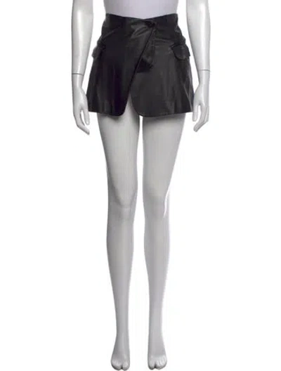 Pre-owned Alexander Wang Lambskin Mini Skirt In Black