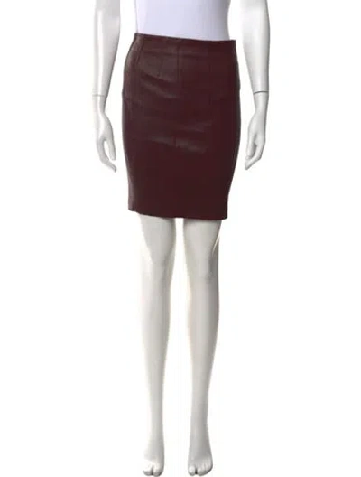 Pre-owned Alexander Wang Lambskin Mini Skirt In Burgundy