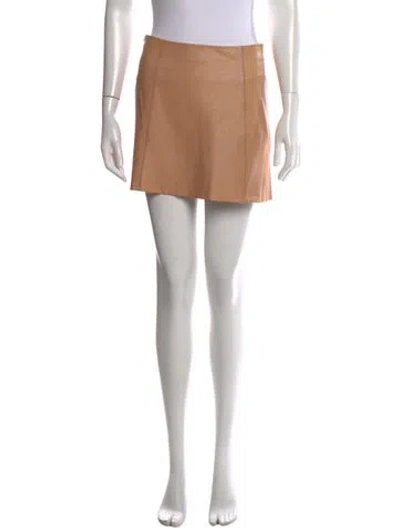 Pre-owned Alexander Wang Lambskin Mini Skirt In Neutrals