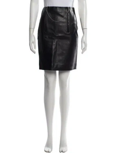 Pre-owned Alexander Wang Lambskin Mini Skirt W/ Tags In Black
