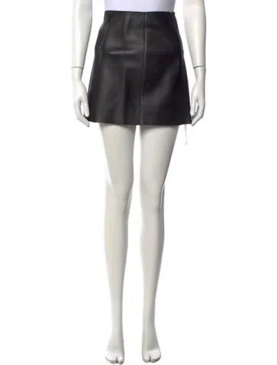 Pre-owned Alexander Wang Lambskin Mini Skirt W/ Tags In Black