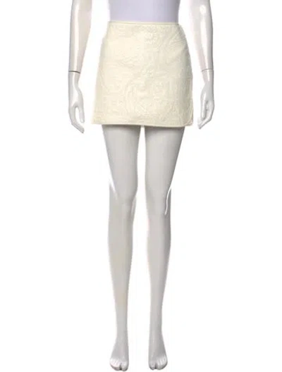 Pre-owned Alexander Wang Lambskin Mini Skirt In White
