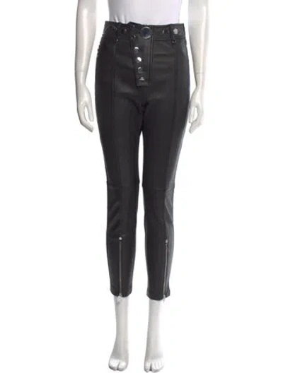 Pre-owned Alexander Wang Lambskin Skinny Leg Pants In Black