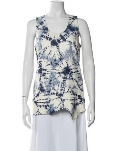 Pre-owned Alexander Wang Lambskin Tie-dye Print Top In Blue